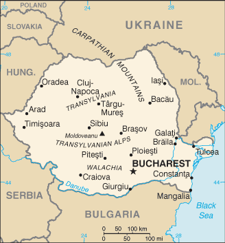 mapa Romênia